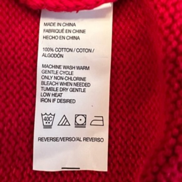 Izod Men's Crew Neck Sweater Cable Knit Red XL - Picture 13 of 15
